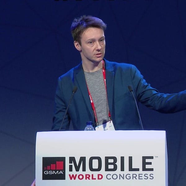 Scott Daniel Hayden speaking at the Mobile World Congress